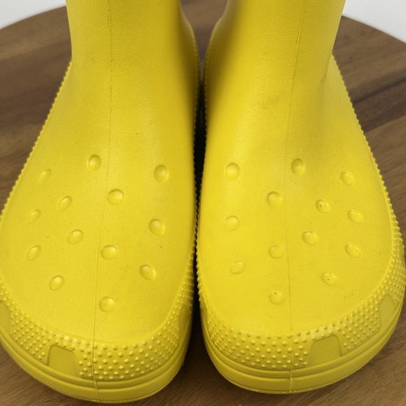 Womens Crocs Classic Rain Ankle Boots Yellow Rubber Waterproof Size 9 M GUC - Picture 5 of 10